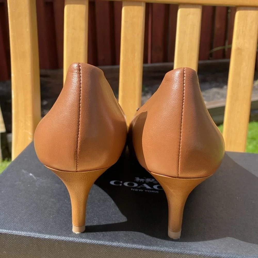 Coach Women’s Lauri Silky Nap/Lux Snake Saddle/Natural Heels Size 9M - Picture 6 of 8